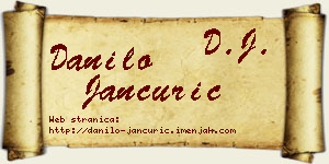 Danilo Jančurić vizit kartica
